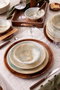Hermia Juego de vajilla de porcelana de 18 piezas Beige y Turquesa